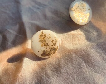 The Alexandra Large Gold Flake Studs Polymer Clay Earrings