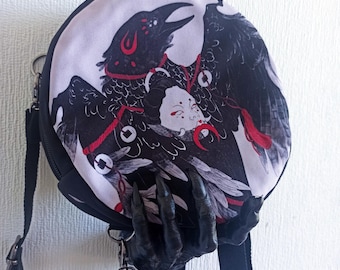 Crow Convertible Backpack: Shoulder Bag, Crossbody Bag - 20x20x8 cm