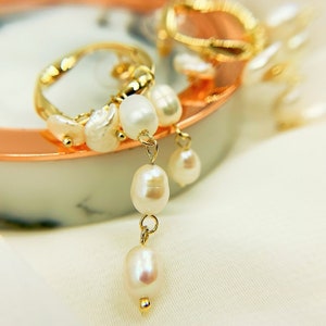 Pearl Wreath - Pearl Garland Retro Metal Fairy Stud Earrings