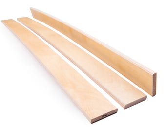 Pack of 10 pcs 5 cms wide Replacement bed slats curved bent sprung birch wood variable length