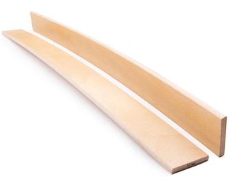 Pack of 1 pcs 53 mms wide Replacement bed slats curved sprung bent beech wood variable length