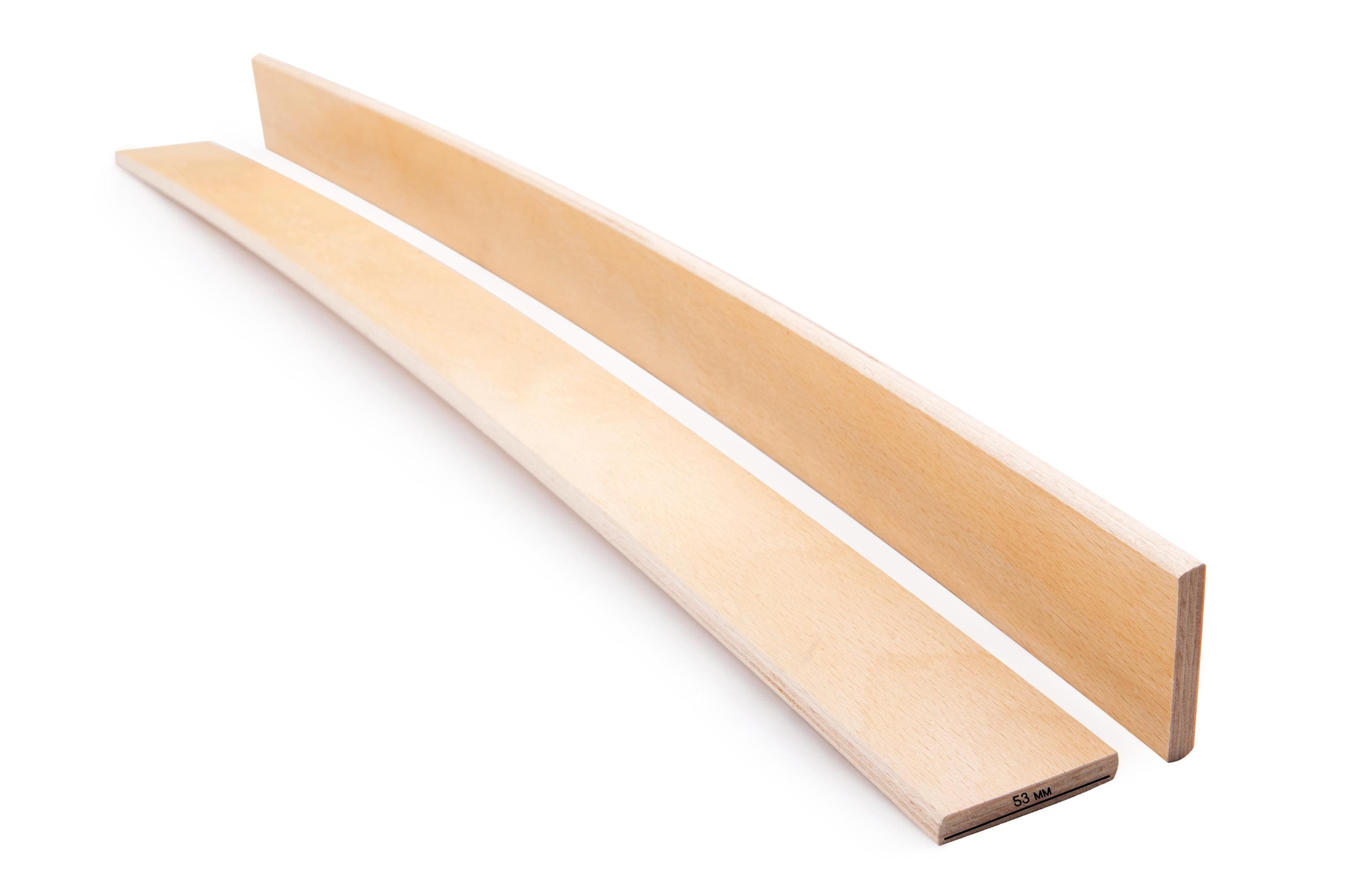 Pack of 10 pcs 53 mms wide Replacement bed slats curved sprung bent beech wood variable length