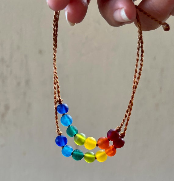 A Rainbow of Color Sea Glass Artisan Bracelet