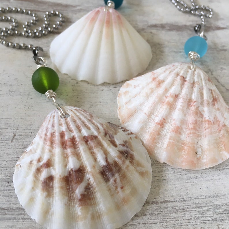Sea Shell Ceiling Fan or Light Pull with Sea Glass Beach House Decor Handmade in the Caribbean Beach House Fan Pull New Beach Home Gift