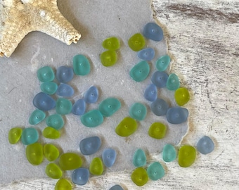 Handmade Sea Glass Beads: Mermaid Mix, Tiny Drilled Pebbles for Jewelry (4-10mm)