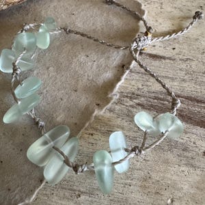 Mint Green Sea Glass Bracelet, Waterproof Island Style Anklet
