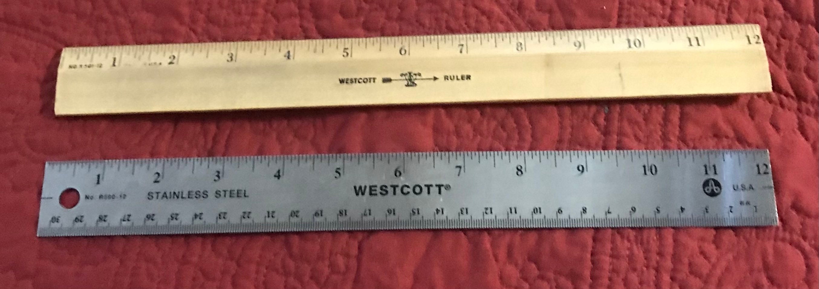 Vintage Wooden Plastic Rulers Advertising 3-sided 