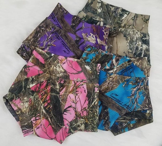 Timber Camo Baby Bummies: High Waist Toddler Shorts