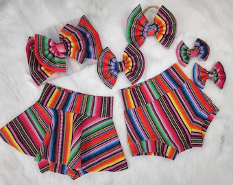 Bright, Beautiful Serape Bummies Skirted Bummies; Bright, Beautiful Serape Bummies; Baby skirted Bummies; Baby/Toddler Shorts with Skirt