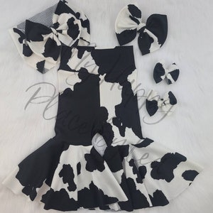 Large Cow Print Bell Bottoms