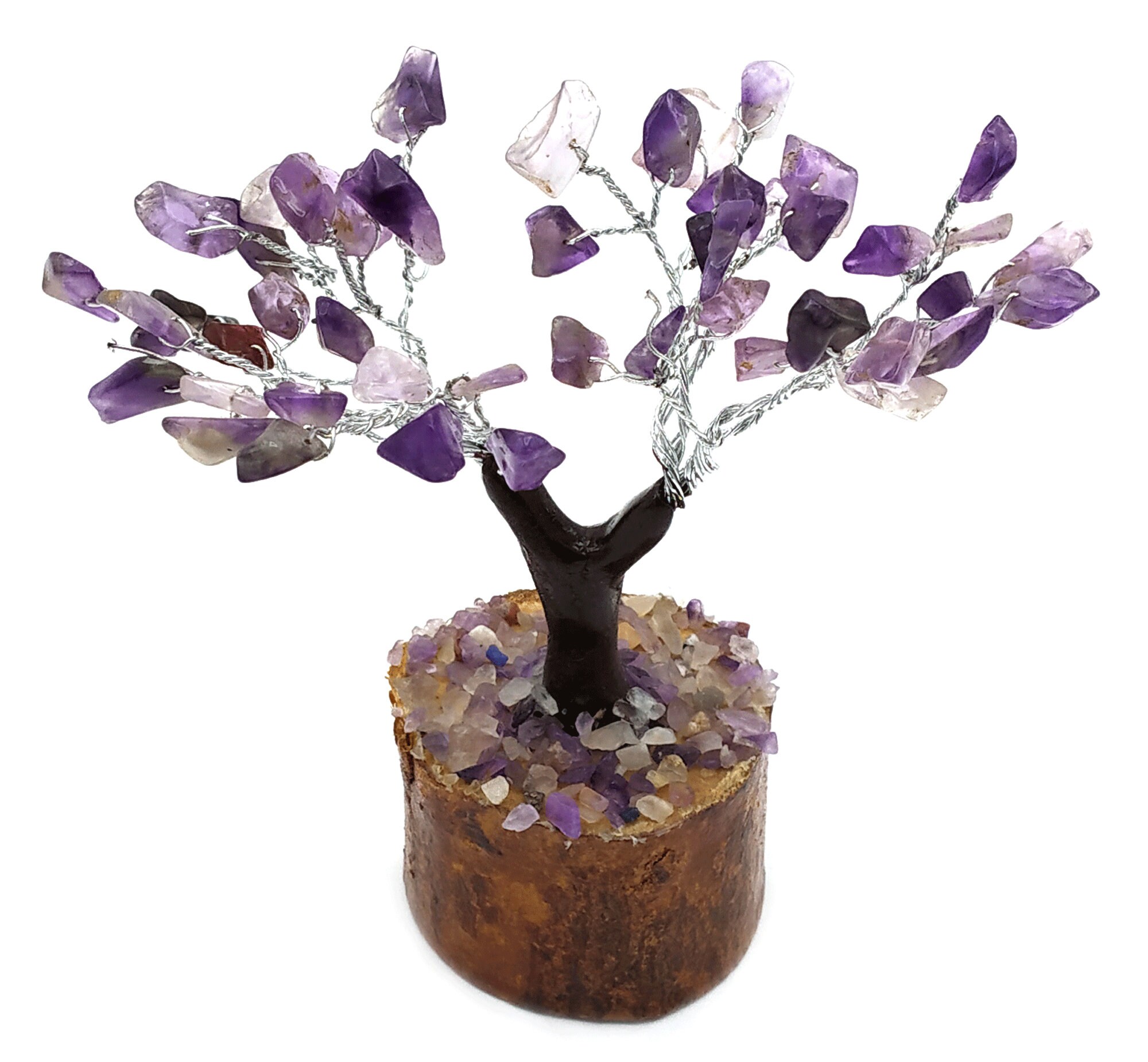 Amethyst Crystal Tree with Wooden Base Crystal Bonsai Tree | Etsy