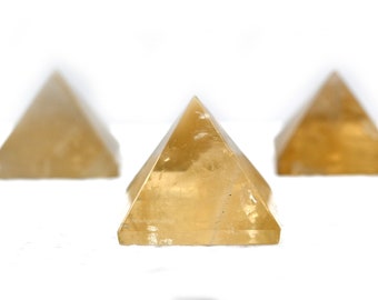 Mini Crystal Pyramid - Small Gemstone Citrine Crystal Pyramid, Healing Crystal, Natural Crystal - Genuine Gemstone Pyramid | Stone Pyramid