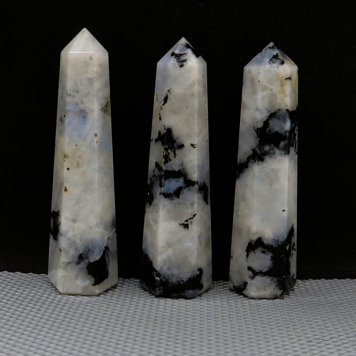 Rainbow Moonstone Crystal Tower Natural Crystal Point Etsy
