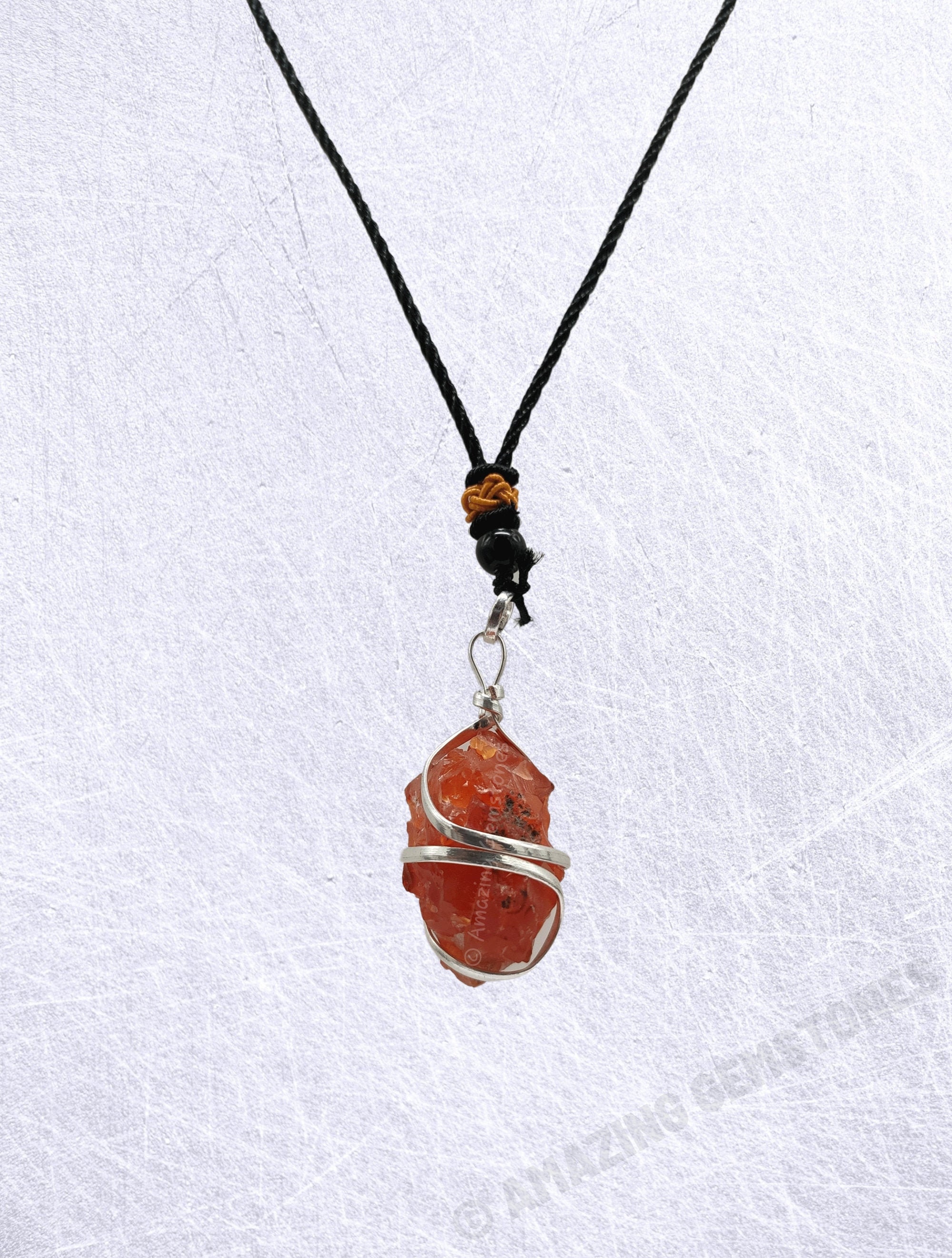 Carnelian Crystal Necklace With Spiral Carnelian Raw Stone Etsy