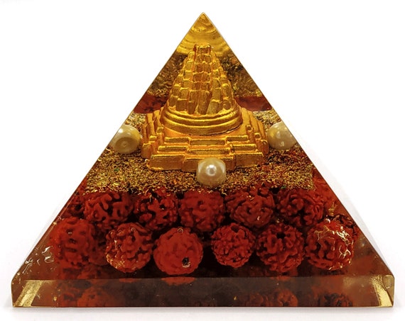 Rudraksha Beads Orgonite Pyramid Sri Yantra EMF Protection | Etsy