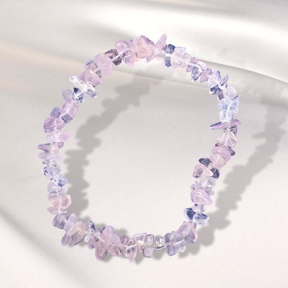 Rose Quartz Chip Bracelet for Women Crystal Healing Chips | Etsy