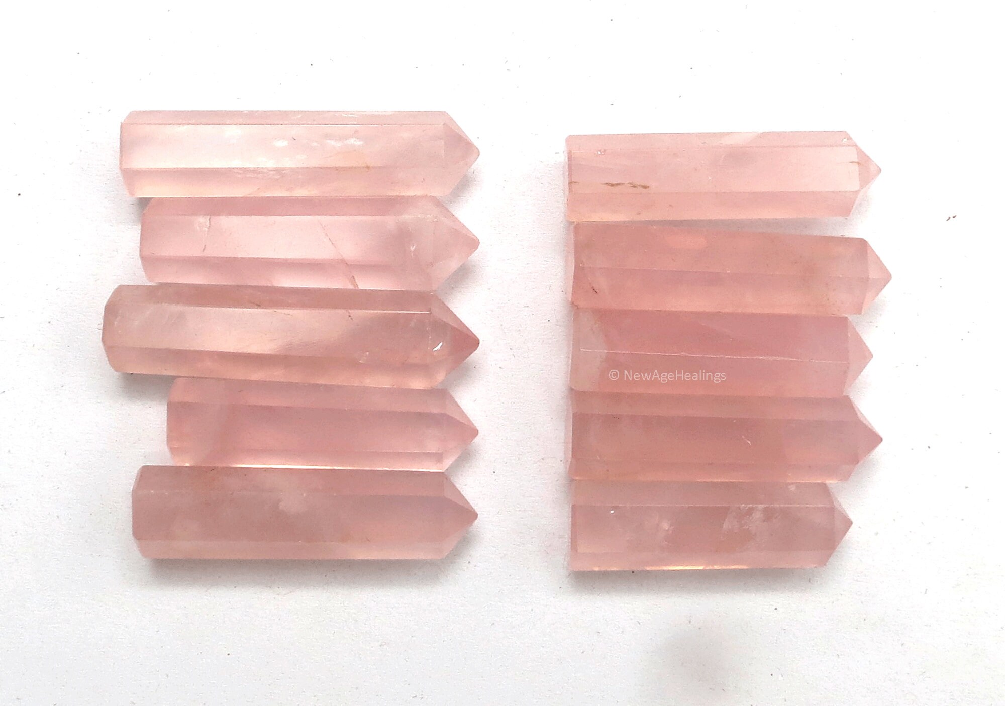 Rose Quartz Crystal Pencil Points for DIY Pendant Necklace Etsy