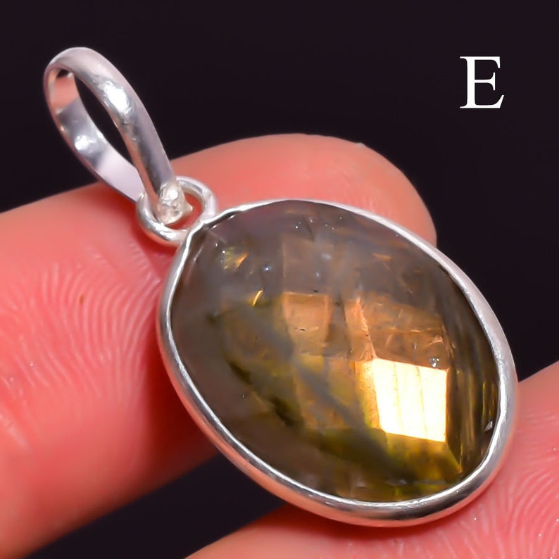 Golden /& Blue Flashy Pendant Healing Power Pendant Birthstone Pendant Gift For Her AAA+++ Dual Flashy Labradorite Pendant