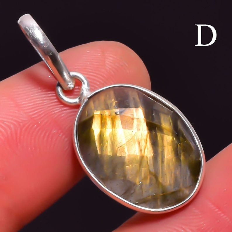 Golden /& Blue Flashy Pendant Healing Power Pendant Birthstone Pendant Gift For Her AAA+++ Dual Flashy Labradorite Pendant