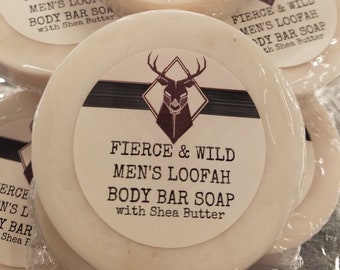 Fierce And Wild Cologne Loofah Soap Bar,Essential Oil Artisan Soap,Hand Crafted Soap Bar,Body Scrub Skin Care,Cologne Loofah Soap,Body Scrub