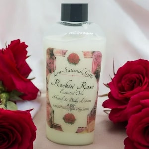 Rose Oil Body Lotion,Raw Shea Butter Hand Cream,Rose Water Hand Lotion,Essential Oil Skin Care,Rose Shea Butter Body Cream, Rose Moisturizer