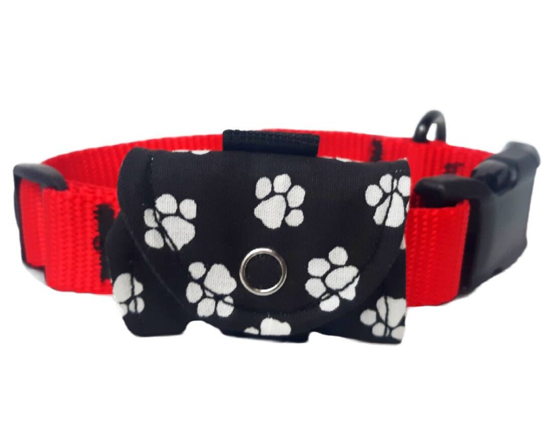 Paw Print AirTag Pocket for Dog Collar, Storage Pocket for Tags