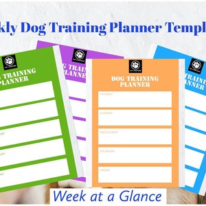Weekly Dog Training Planner Template / Printable Download / Letter Size ...