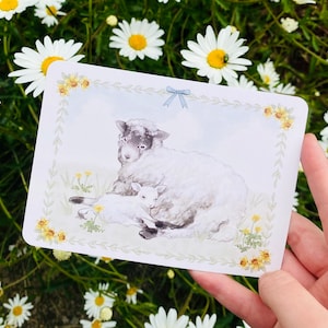 Impression de carte postale A6 Cottagecore, mouton printanier