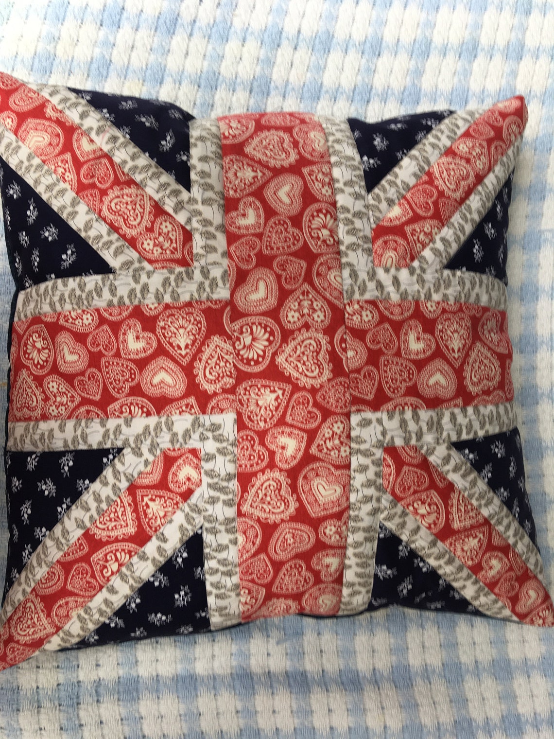 Cushion Union Jack Pattern Etsy