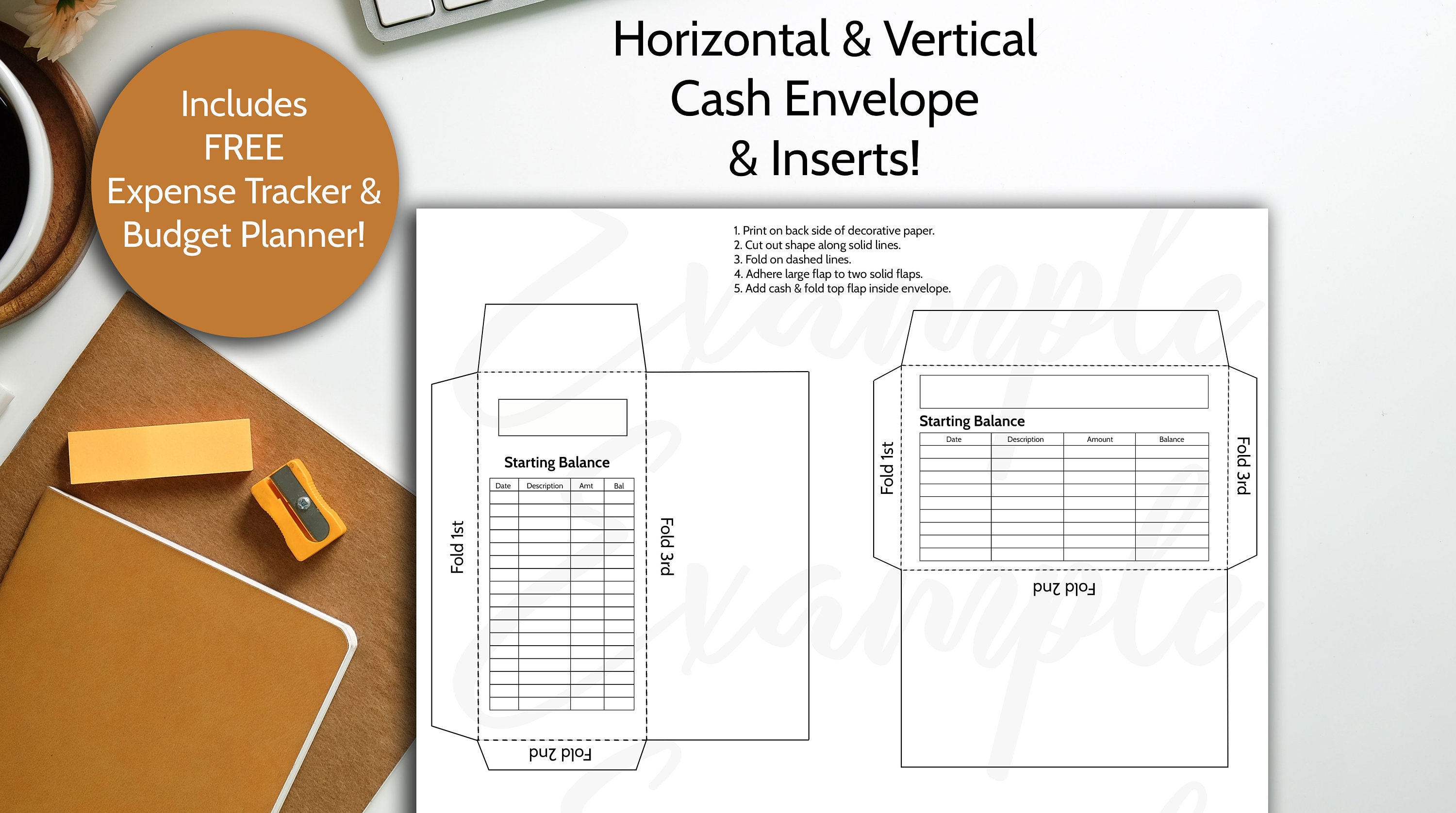 Cash Money Envelope Printable Cash Envelope Wallet System Etsy