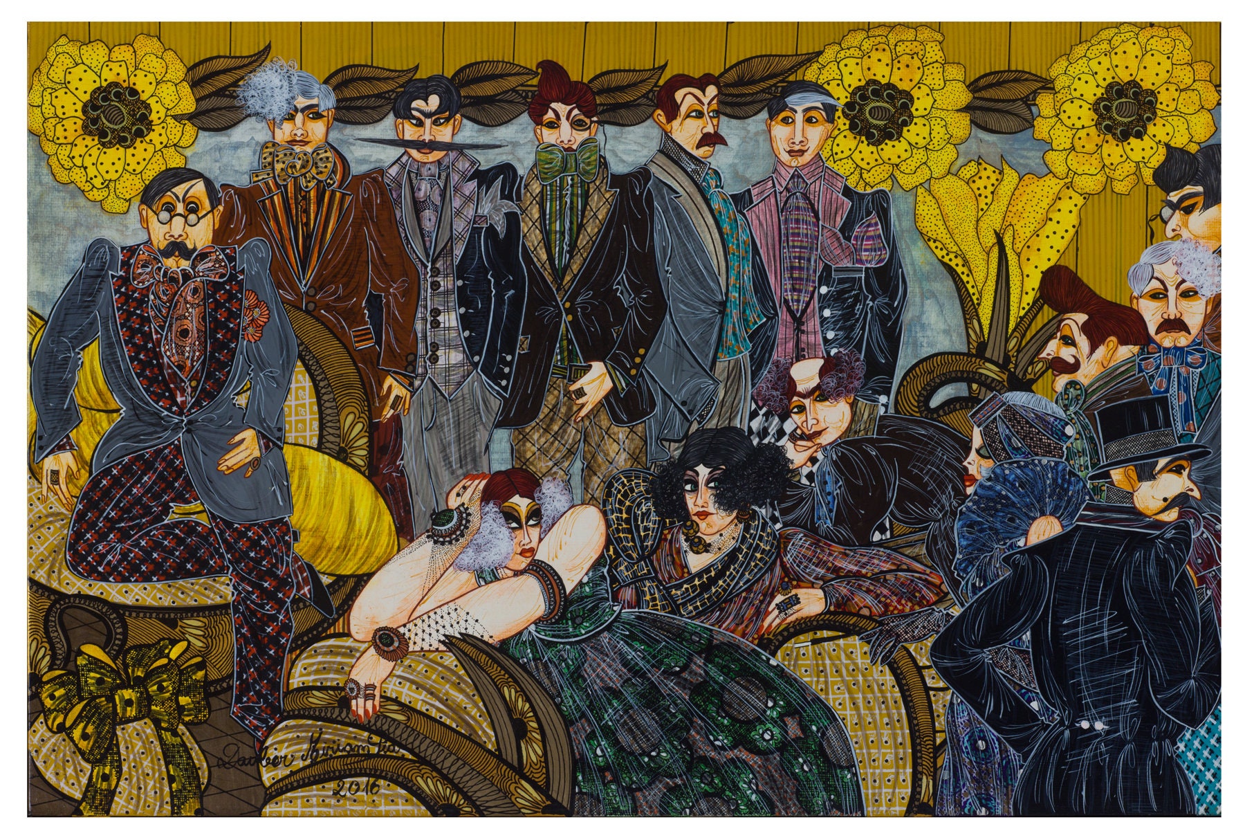 1920er Jahre Art Deco Original Acrylgemälde auf Leinwand. Fine Etsy.de
