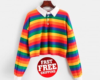 rainbow sweater outfit