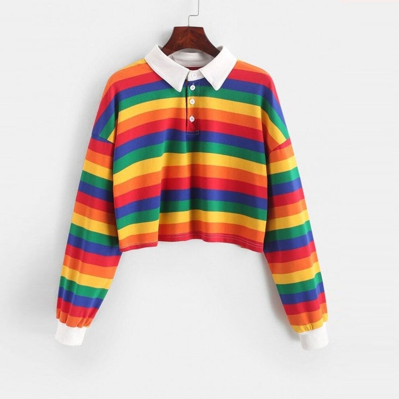 rainbow cropped sweater