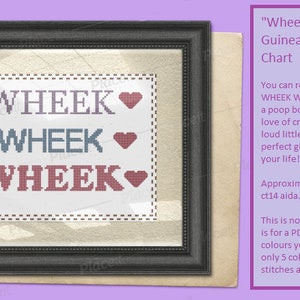 Wheek Wheek Wheek- Guinea Pig Cross Stitch PDF Chart
