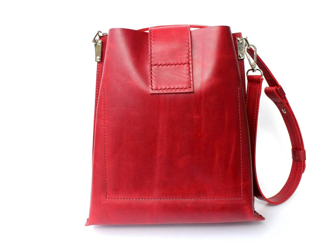 Red Leather Shoulder Bag Red Leather Tote Bags and Purses Etsy UK