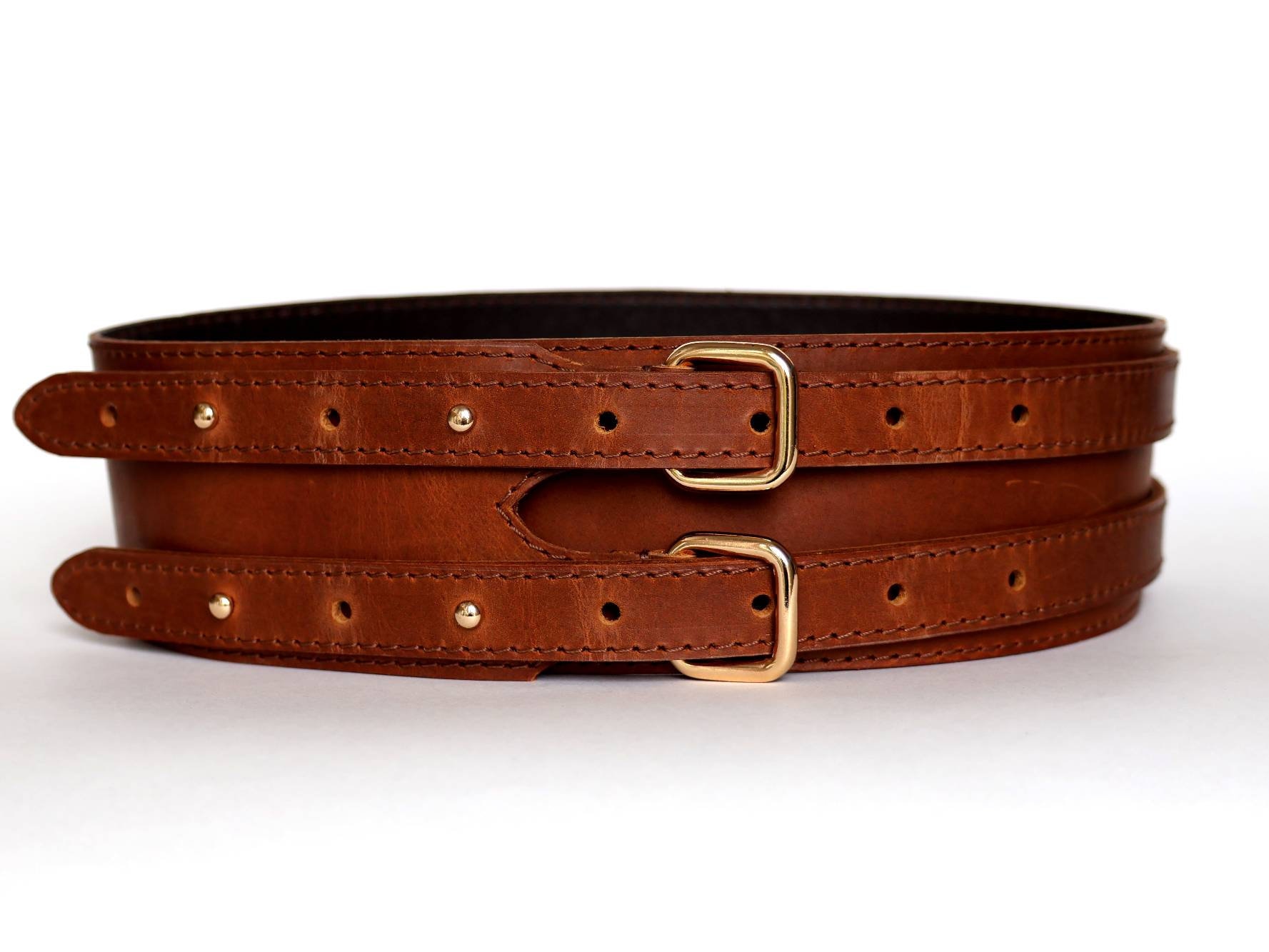 【cacharel】 BROWN LEATHER wide BELT Copper Brown Wide Leather Belt Women, Wide Leather Belt