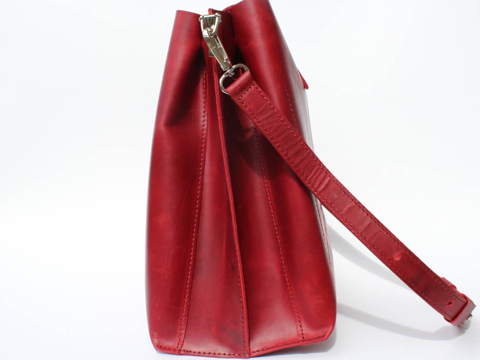 Red Leather Shoulder Bag Red Leather Tote Bags and Purses Etsy UK