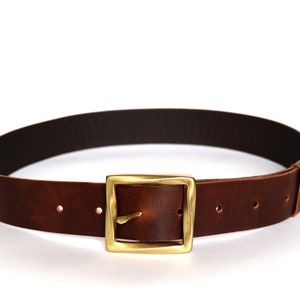 Lovely Brown Leather Belt Women, Leather Waist Belt, Antique Brass Buckle, Chocolate Brown Leather Belt image 5