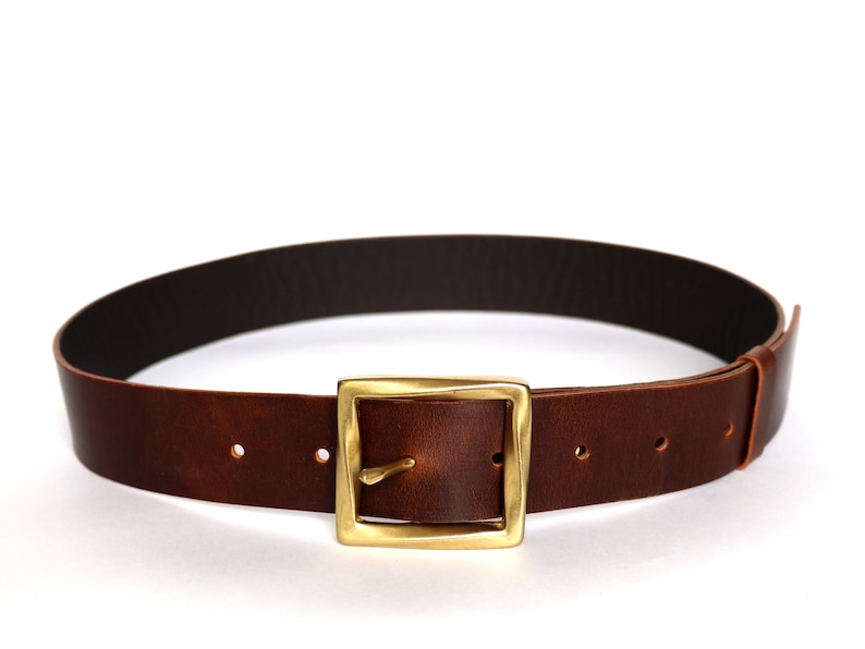 Lovely Brown Leather Belt Women, Leather Waist Belt, Antique Brass Buckle, Chocolate Brown Leather Belt image 5