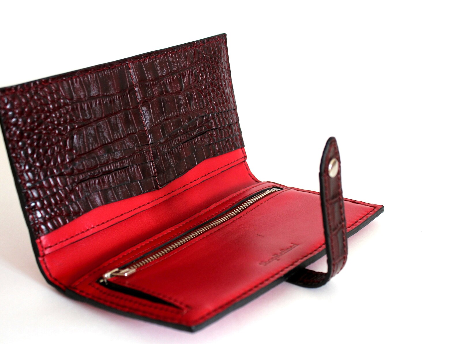 Red Wallet Women Bifold Wallet Designer Wallet Womens Etsy