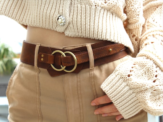 Lovely Brown Leather Belt Women, Wide Waist Belt, Leather Waist Belt,  Leather Suit Belt, Antique Brass Buckle, Tobacco Brown Leather Belt - Etsy