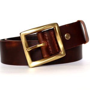 Lovely Brown Leather Belt Women, Leather Waist Belt, Antique Brass Buckle, Chocolate Brown Leather Belt image 2