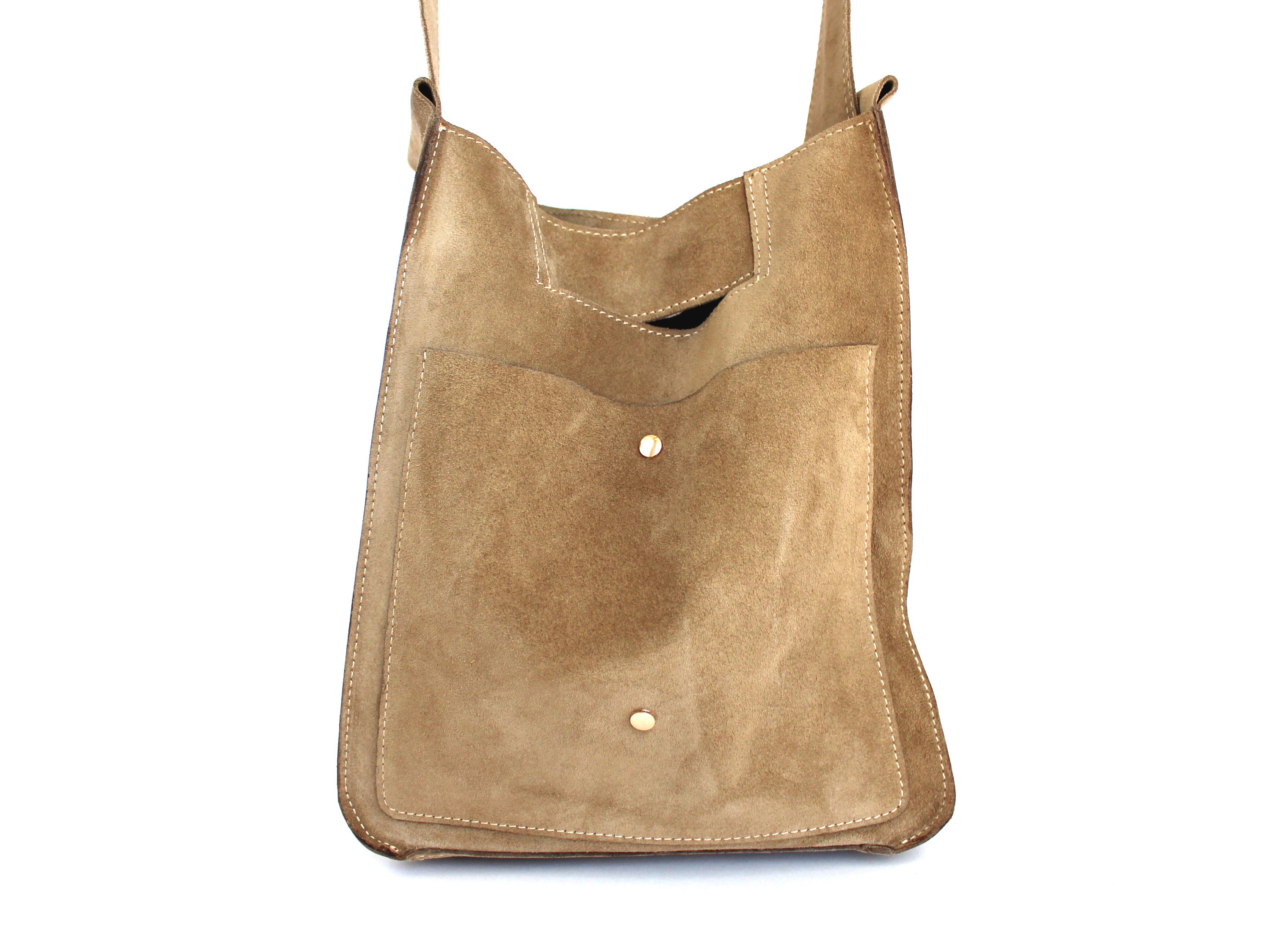 Suede Shoulder Bag, Suede Leather Shopper Bag, Slouchy Bag