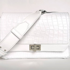White leather bag, Leather handbag, Leather bag women, Soft leather bag, Leather purse, Leather shoulder bag,designer handbag, White purse
