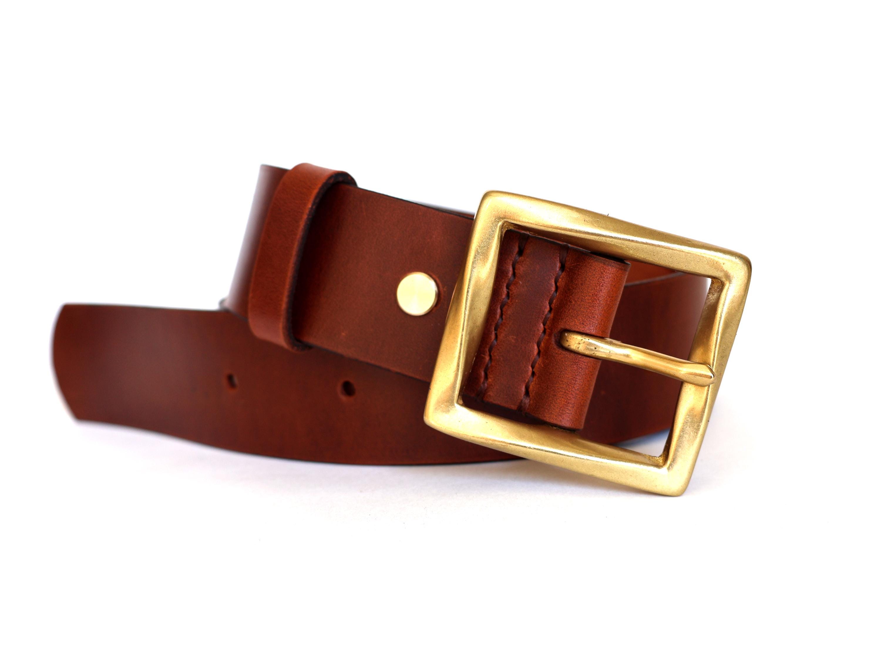 Handmade Wide Chocolate Brown Leather Belt for Women  display picture 1