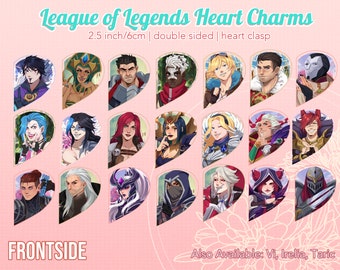 DISCOUNTED | LoL| Heart Charms | Double sided | 2.5 in