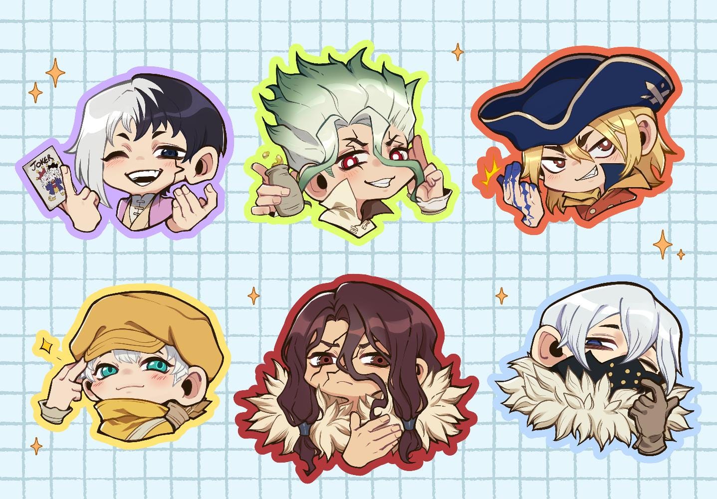 Dr Stone Sticker Sheet | A6 - Etsy Norway