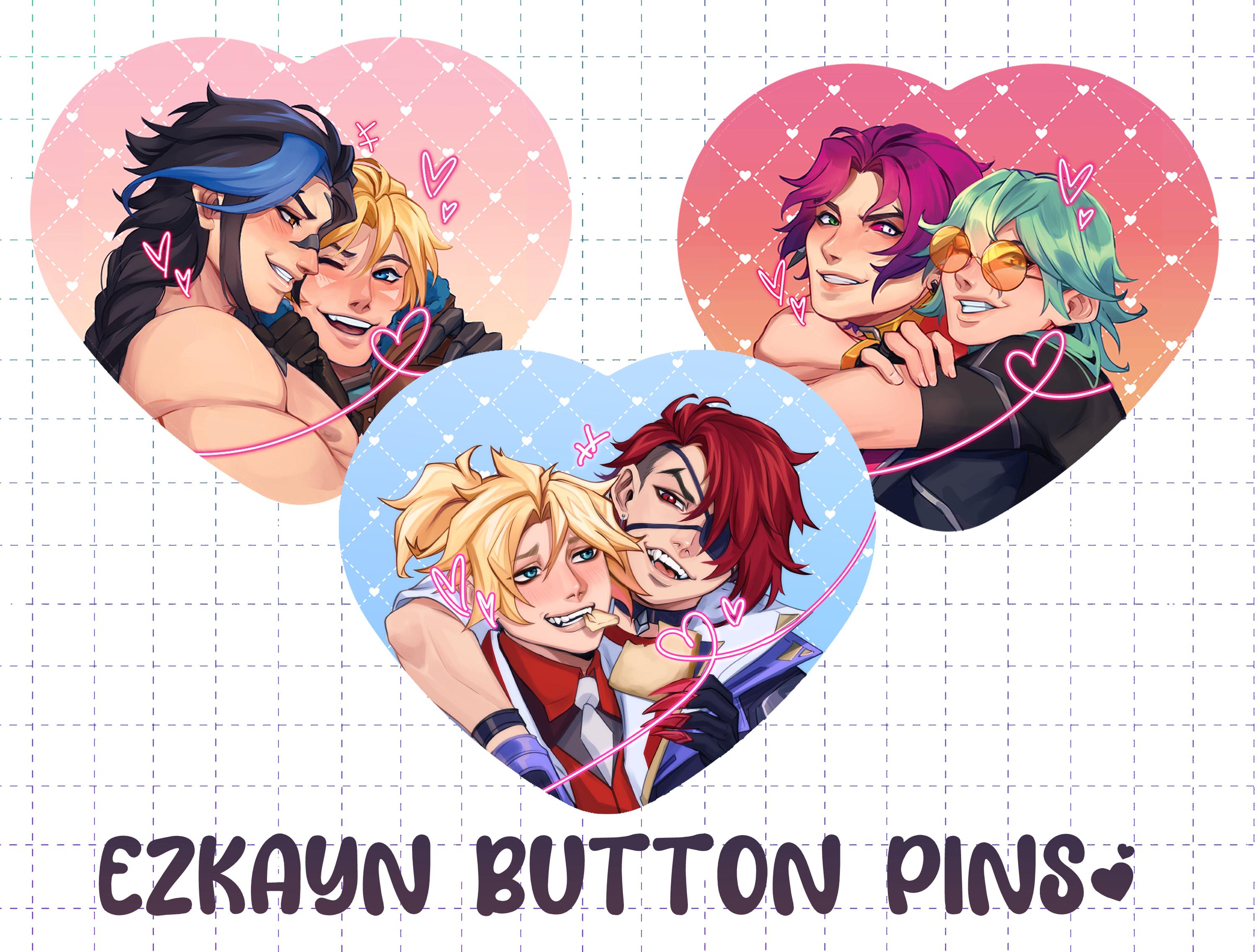 EzKayn Heart Button Pins