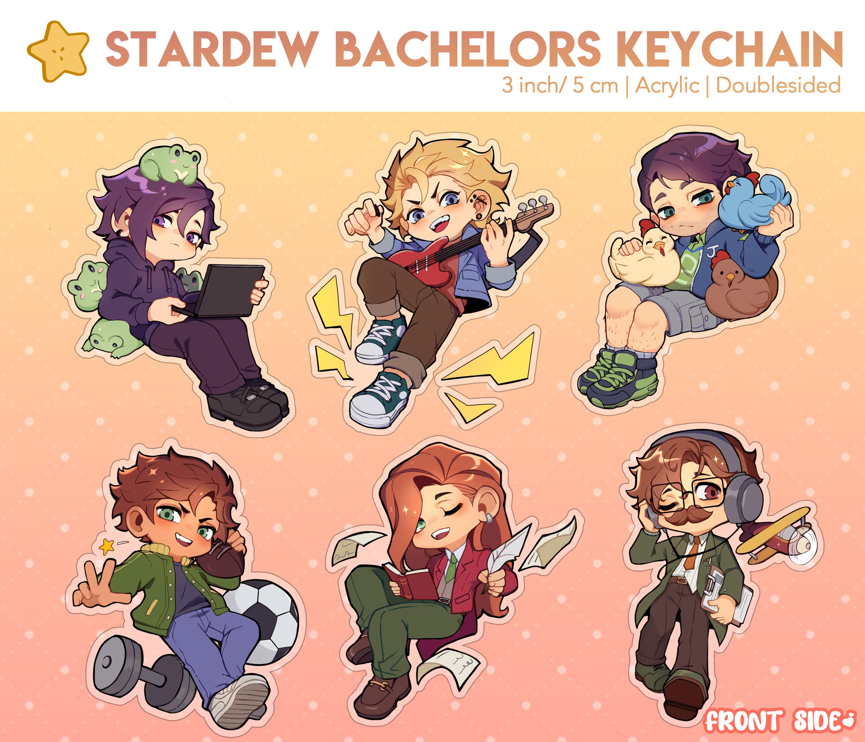 PREORDER Stardew Valley Bachelors Keychain | Double-sided | 3 in | Acrylic