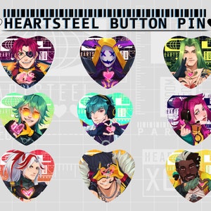 Heartsteel Heart Button Pins